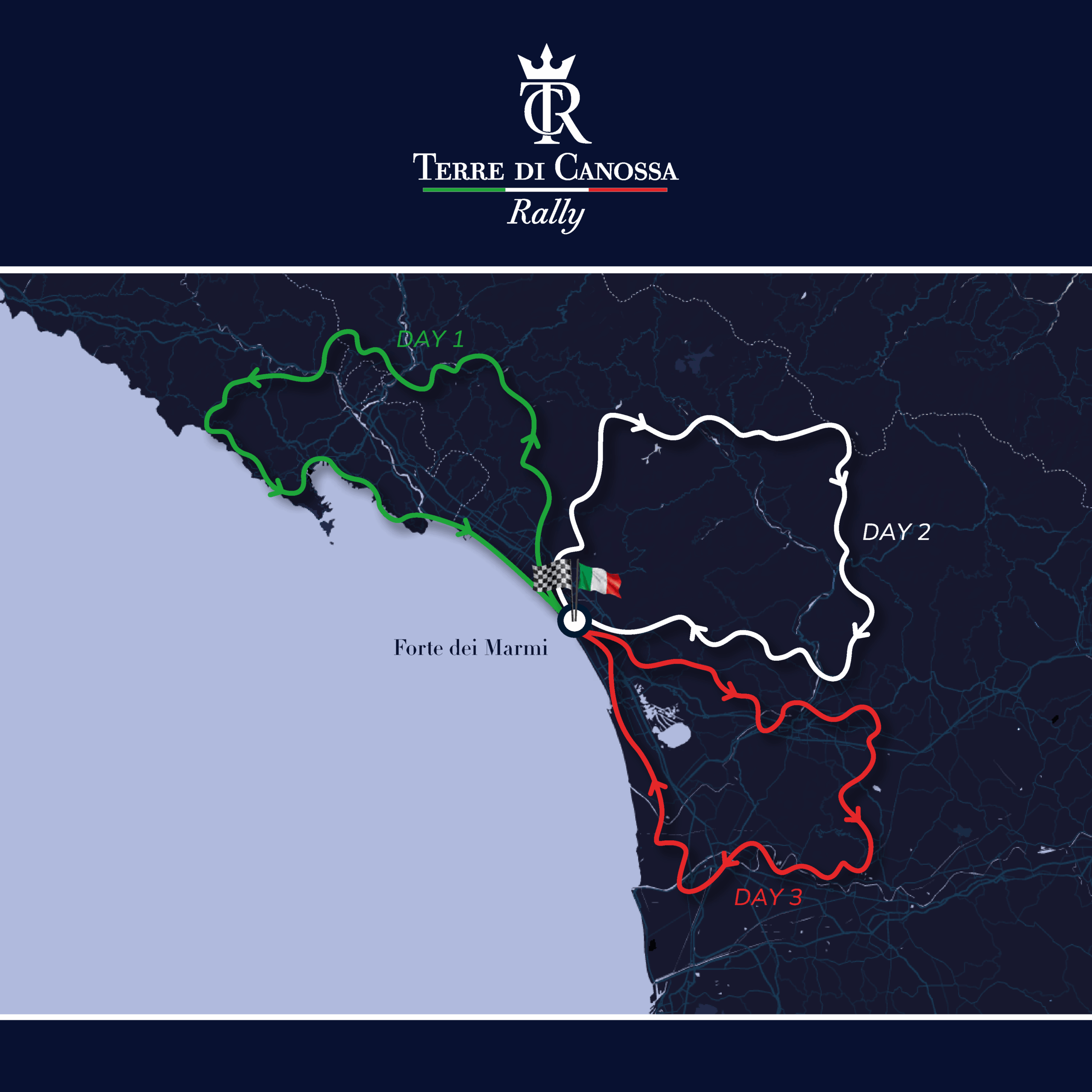 Terre di Canossa Rally map